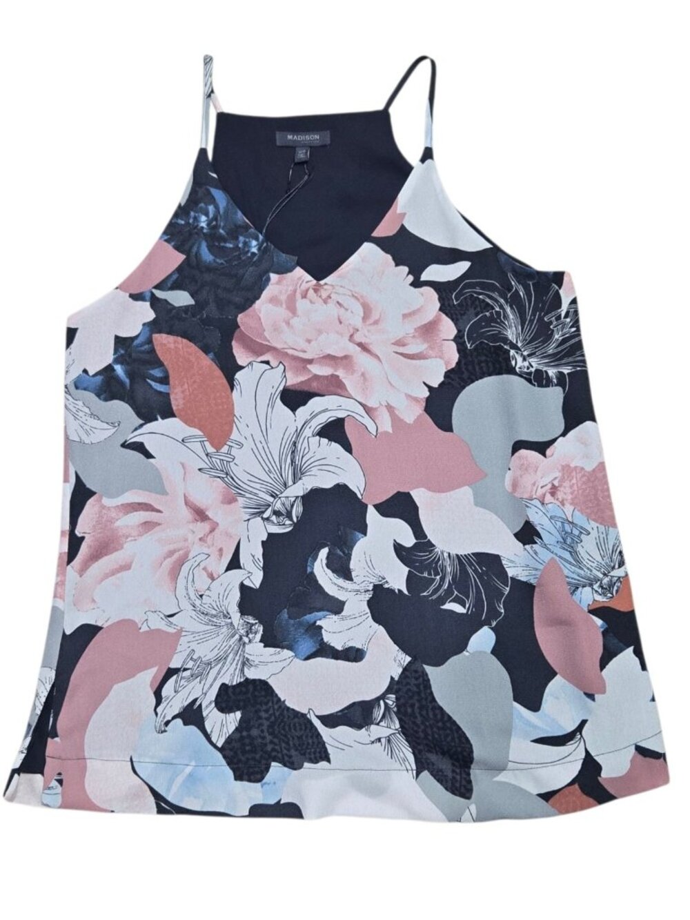 Madison Blouse NEW Women's XS Multicolor Floral Sleeveless Top Belk